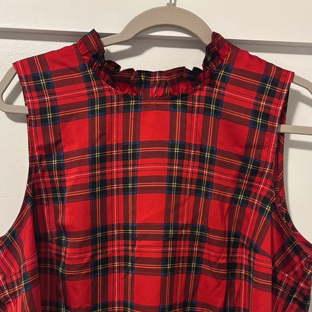 J. Crew Red and Black Plaid Top